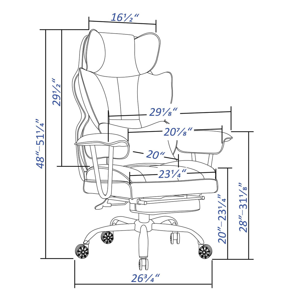 Efomao Big and Tall Office Chair with Footrest