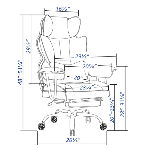 Efomao Big and Tall Office Chair with Footrest