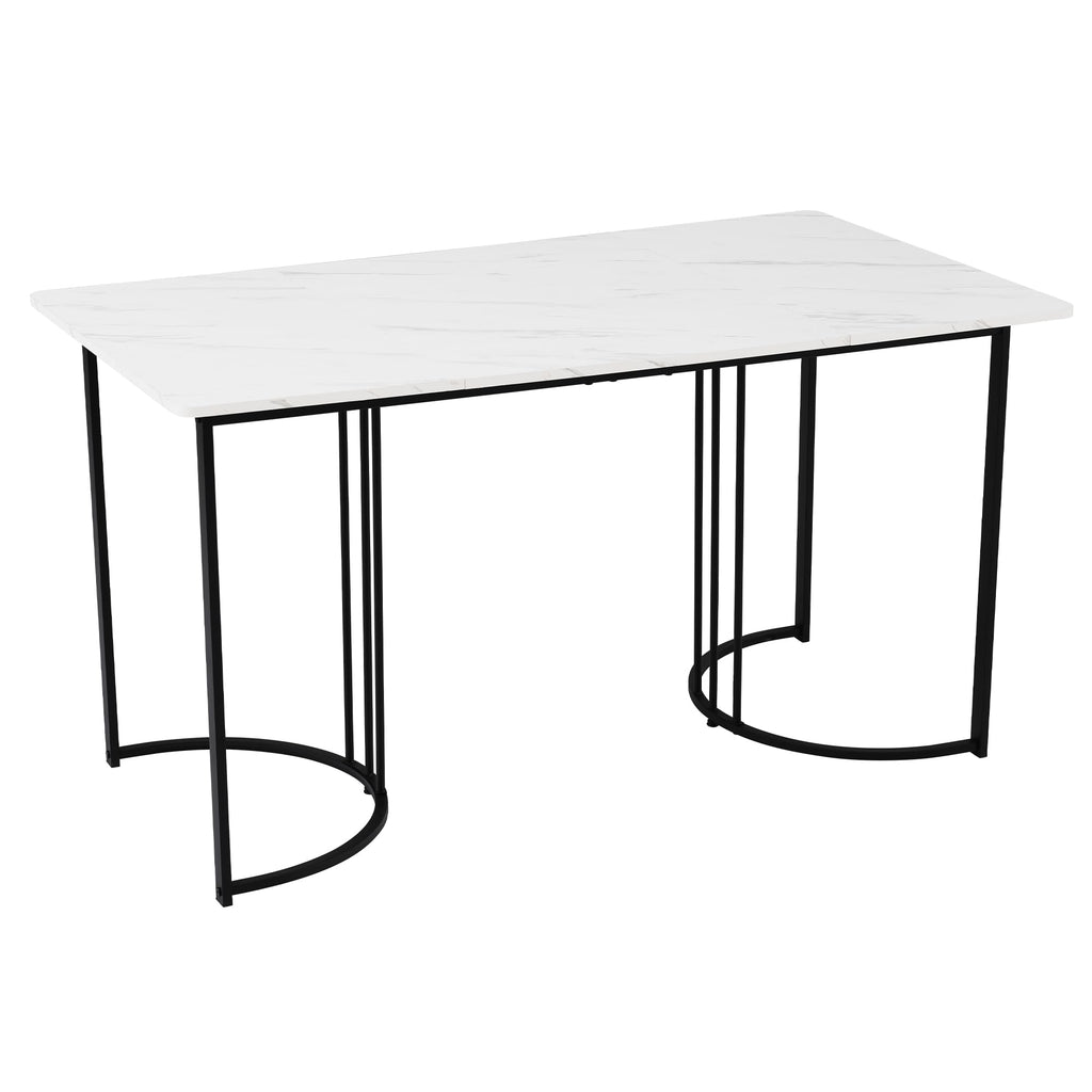 RanRan Modern Marble Pattern Rectangular Dining Table