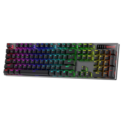 Redragon K556 PRO Upgraded Wireless RGB Gaming Keyboard, BT/2.4Ghz Tri-Mode Aluminum Mechanical Keyboard w/No-Lag Connection, Hot-Swap Linear Quiet Red Switch