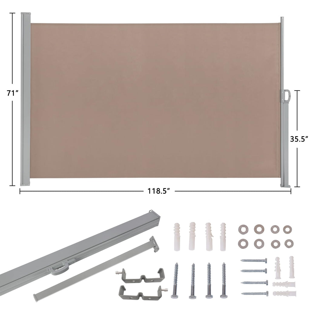 Vasitelan Retractable Side Awning with Aluminum Frame