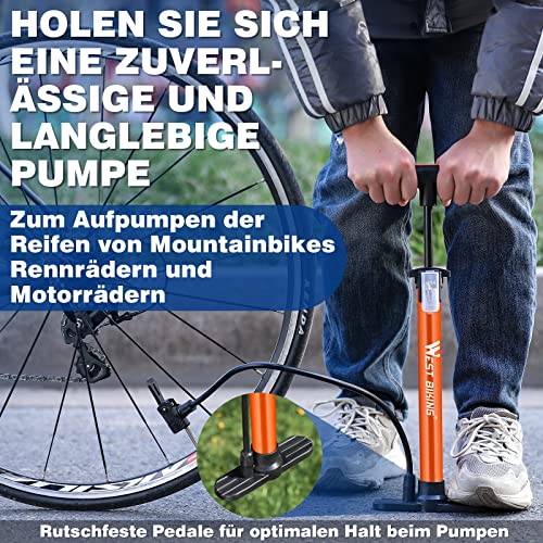 Westgirl Bicycle Pump For All Valves - 160 Psi High Performance