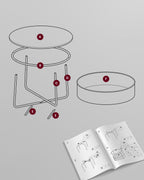 VASAGLE Modern Round Coffee Table with Storage Basket