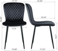 FENZARD Set of 4 Velvet Dining Chairs Black
