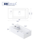 Eridanus Modern Rectangular Ceramic Bathroom Sink