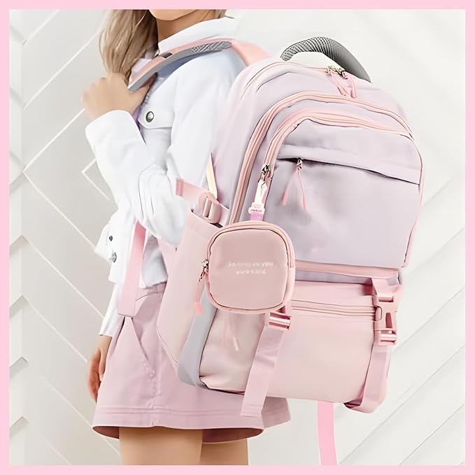 Waterproof Nylon Backpack for Women & Men | College, Office & Travel Bag | Lightweight Anti-Theft Laptop Bookbag with Multi Pockets, Stylish Casual Daypack for School, Work & Everyday Use