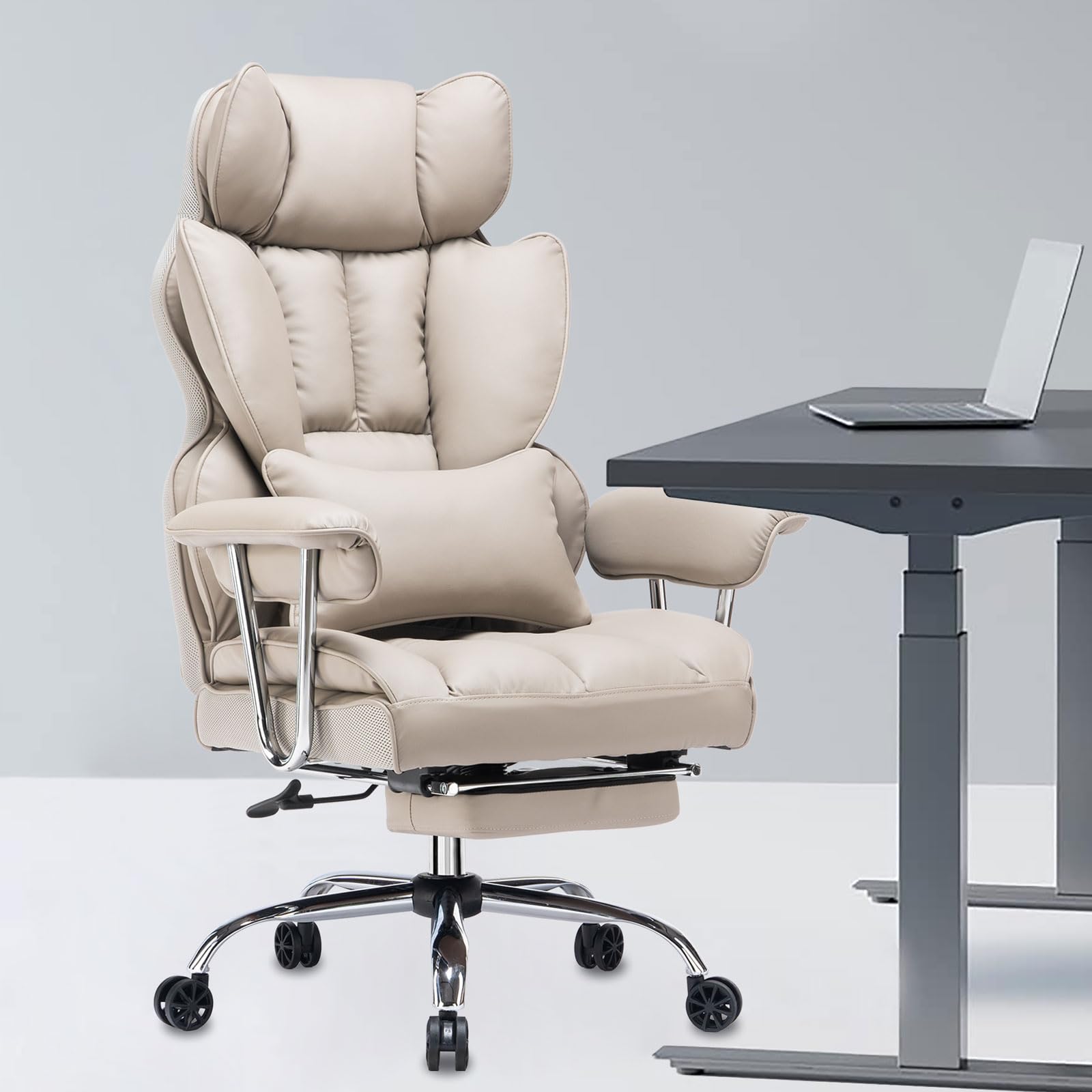 Efomao Big and Tall Office Chair with Footrest