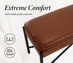 WAHSON OFFICE CHAIRS Wahson PU Faux Leather Upholstered Bench with Cro