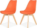 IHANA Dining Chair with Cushioned Pad Seat & Solid Beech Wood Legs - beech wood legs