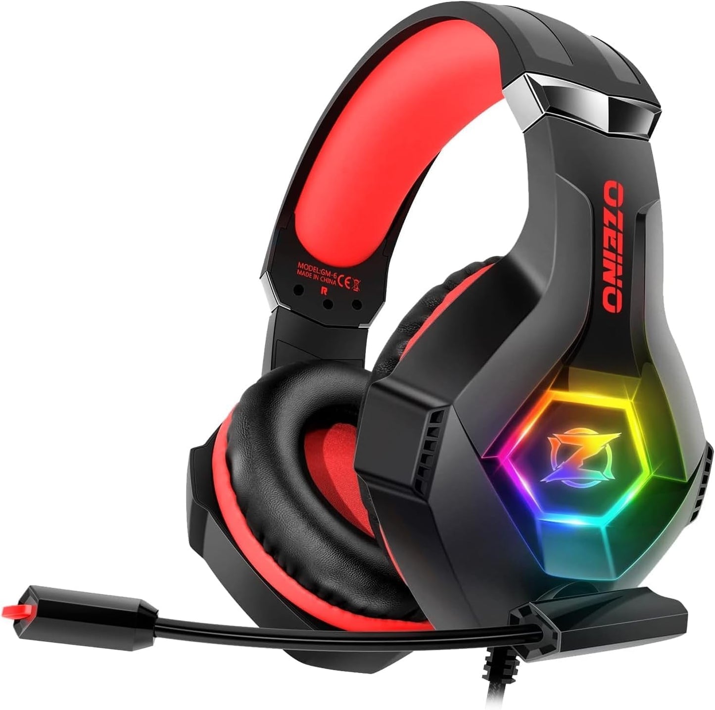 Gaming Headset for PC, Ps4, Ps5, Xbox Headset with 7.1 Surround Sound, Gaming Headphones with Noise Cancelling Mic RGB Light Over Ear Headphones for Xbox Series X/S, Switch