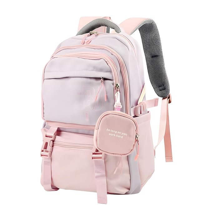 Waterproof Nylon Backpack for Women & Men | College, Office & Travel Bag | Lightweight Anti-Theft Laptop Bookbag with Multi Pockets, Stylish Casual Daypack for School, Work & Everyday Use