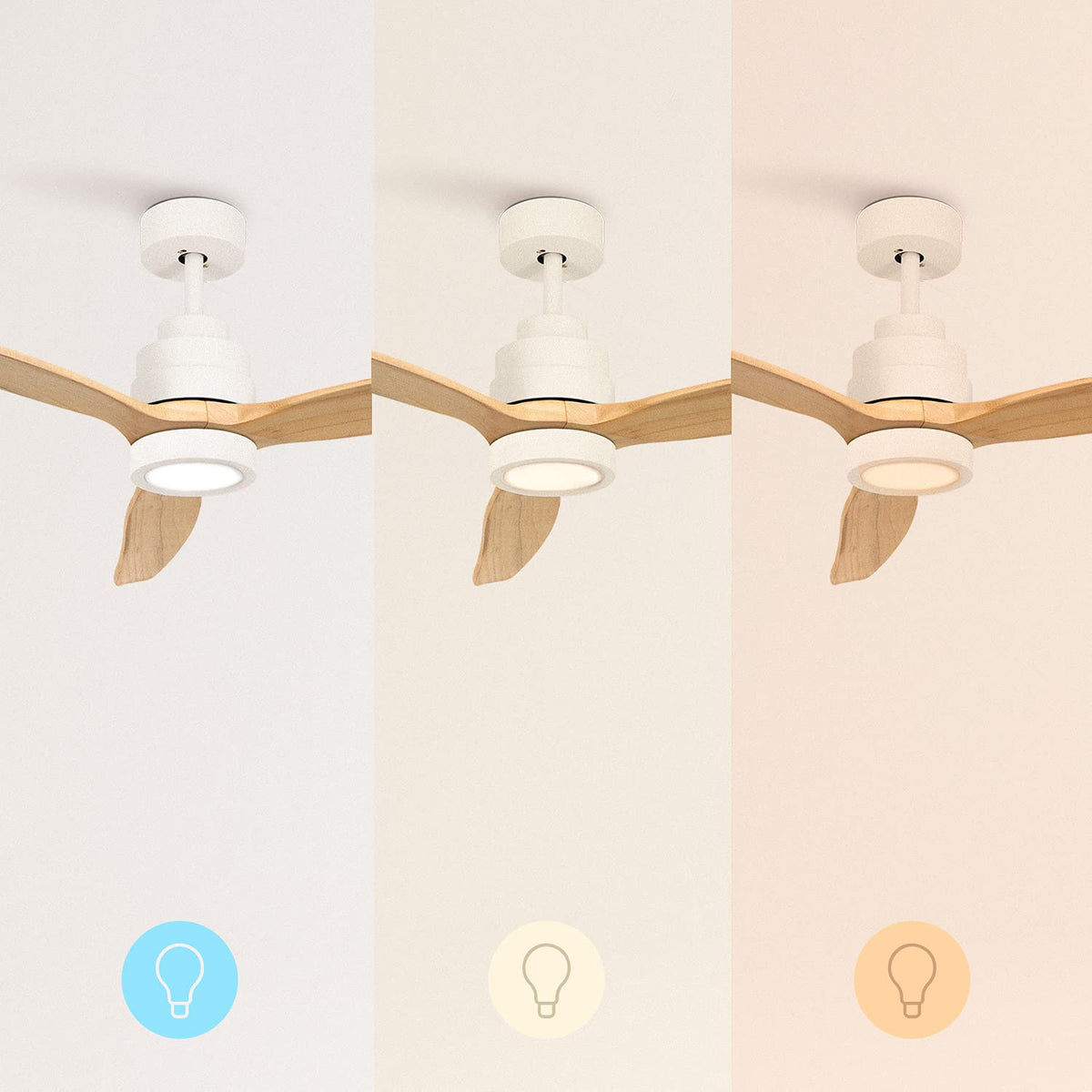 CREATE Natural Wood Ceiling Fan with Wifi and Remote
