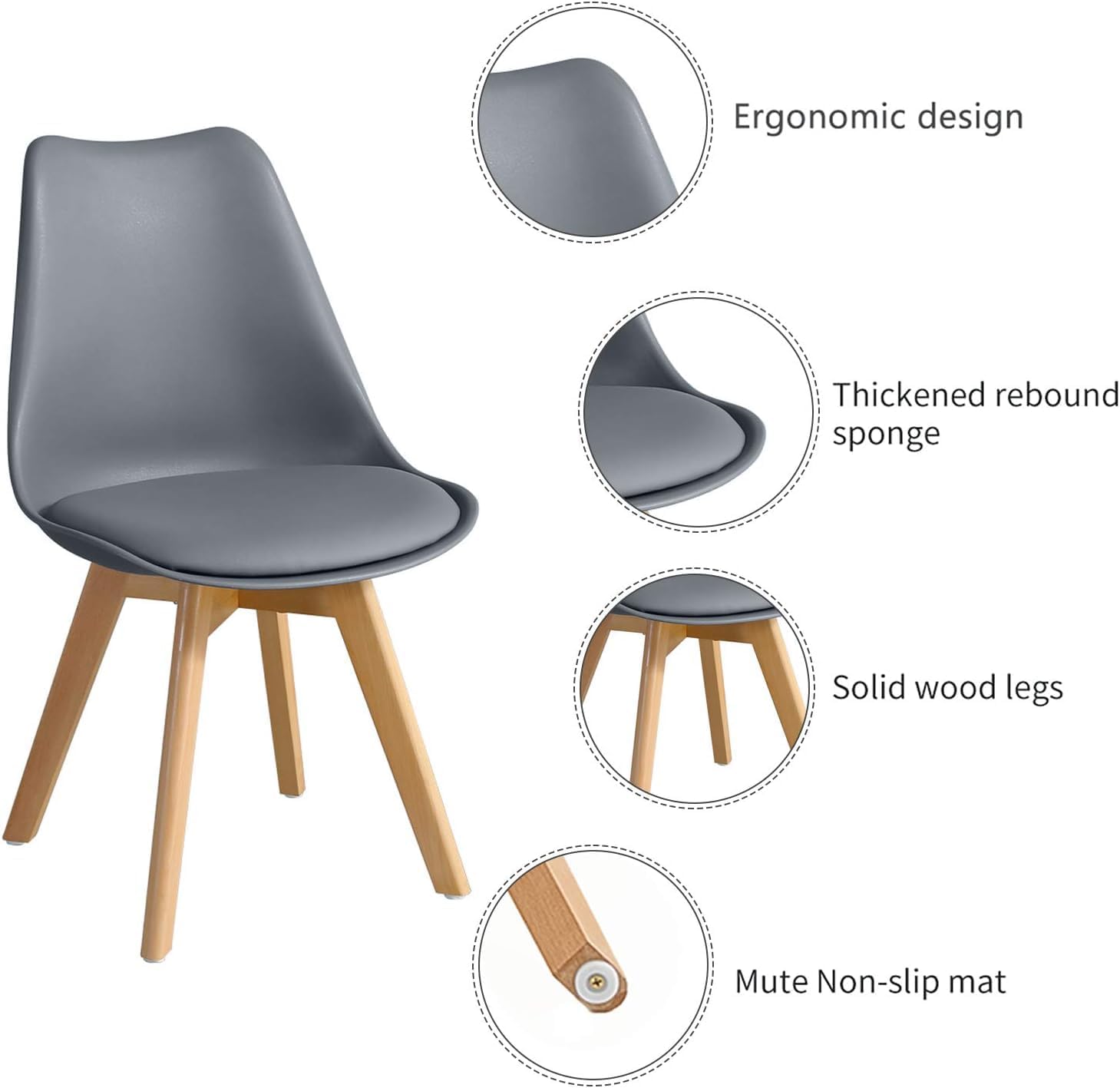 Life Interiors Lorenzo Retro Modern Dining Chairs Set of 2