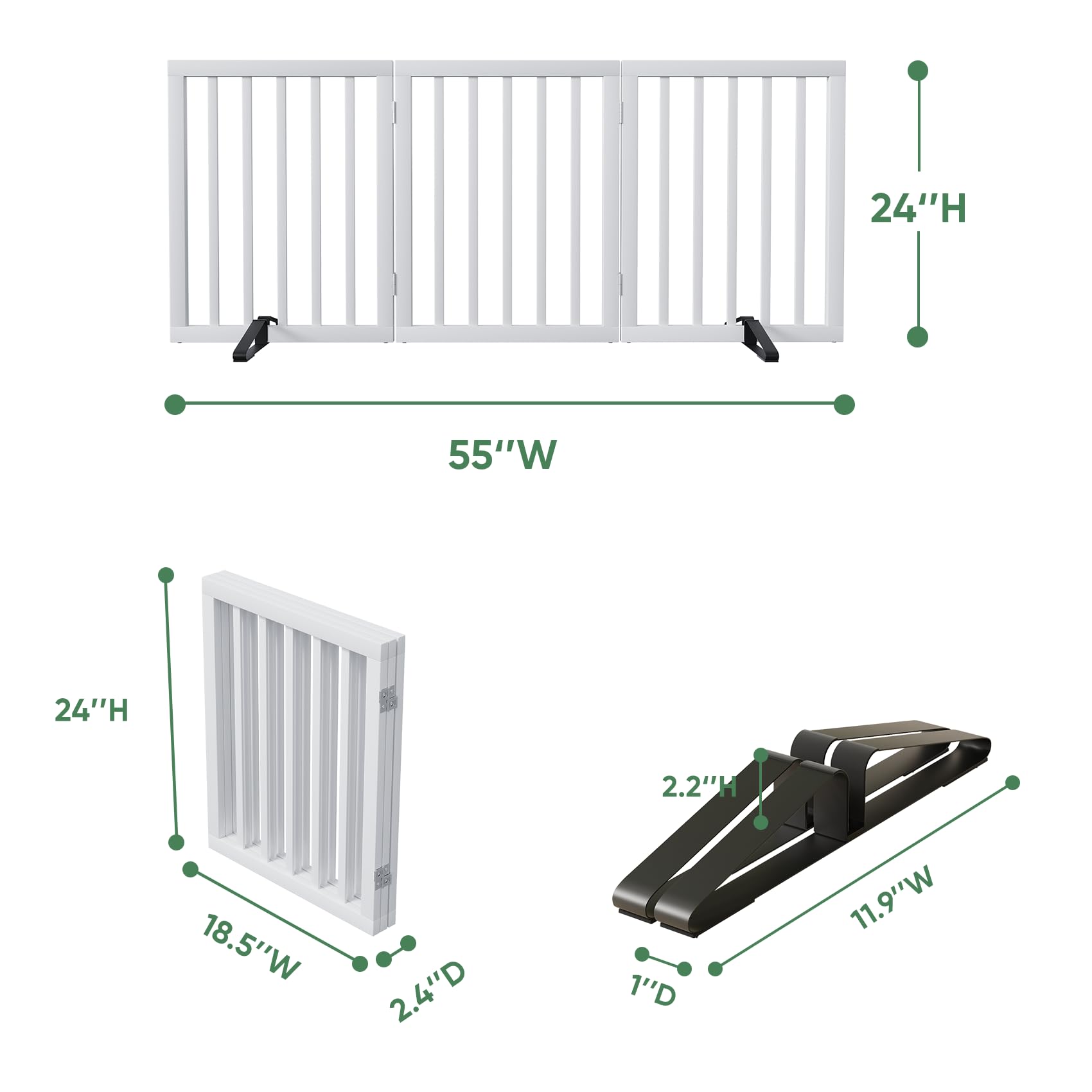 Algherohein Bamboo Freestanding Dog Gates for Doorways