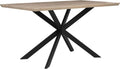 Beliani Spectra Dining Table - Light Wood Effect with Black Legs