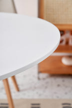 HJhomeheart Round Kitchen Dining Table, Modern Casual Style