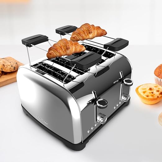 Cecotec Toastin' time 1700 Double Stainless Steel Vertical Toaster With Automatic Eject