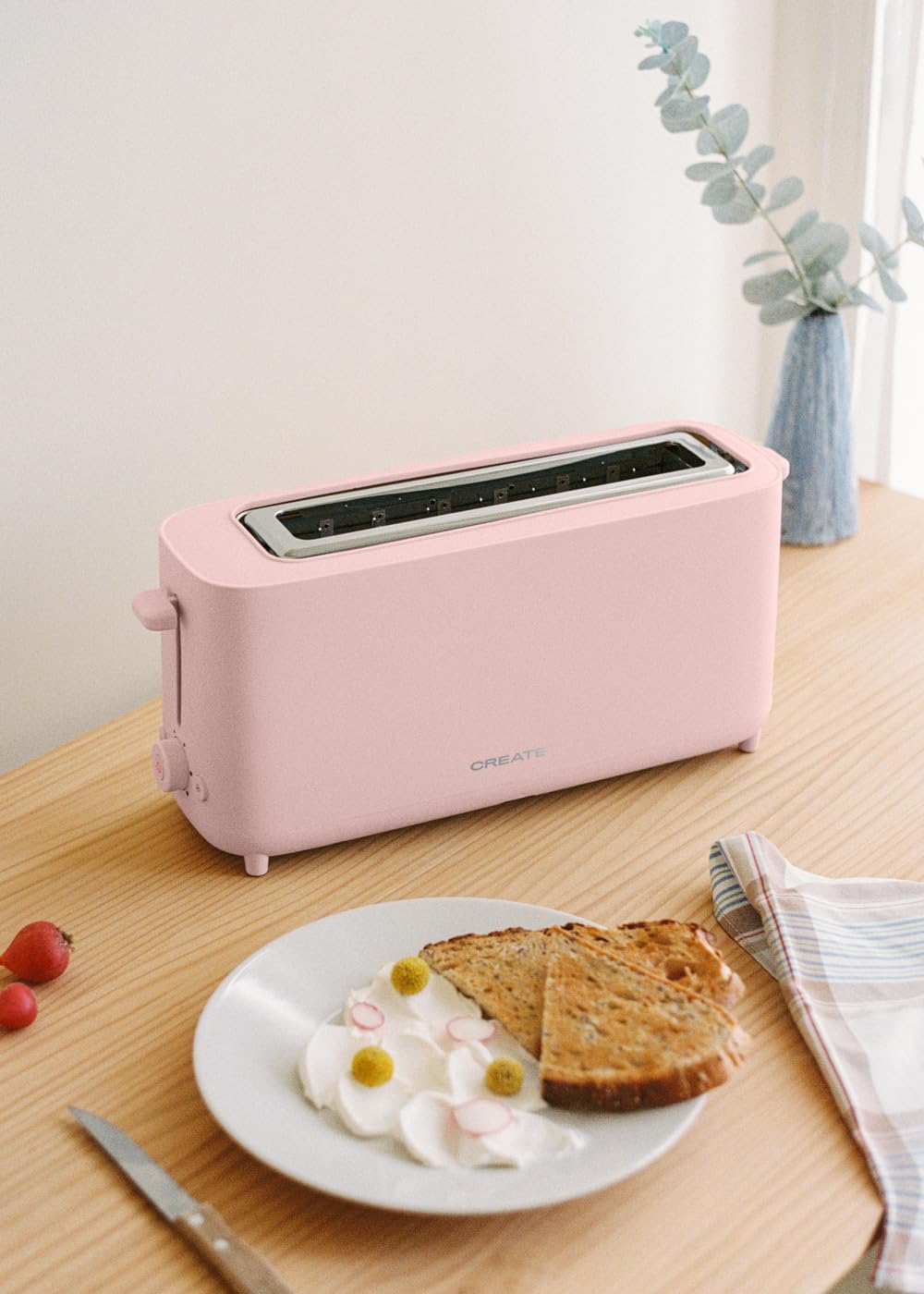 CREATE Toast Studio XL Pastel Pink Bread Toaster