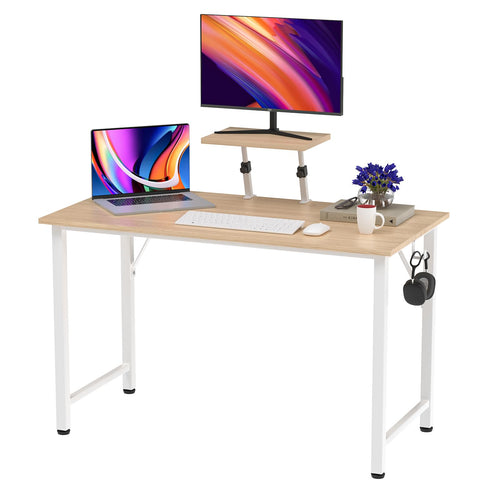 Chleby Yellow Minimalist Computer Desk with one drawer and display stand