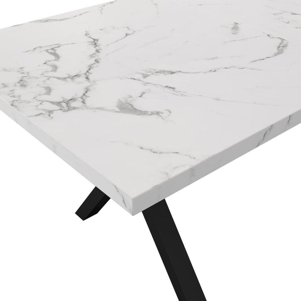 Generisch Modern Wrought Iron Dining Table with Marble Structure