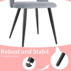 WAFTING Set of 2 Scandinavian Corduroy Dining Chairs