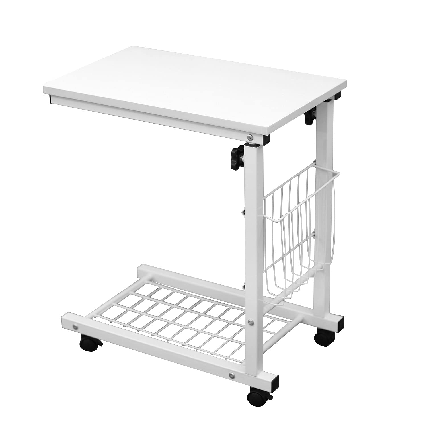 sogesfurniture Adjustable Height Side Table with Metal Frame