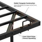 DICTAC Modern Metal Bed Frame with LED Lighting
