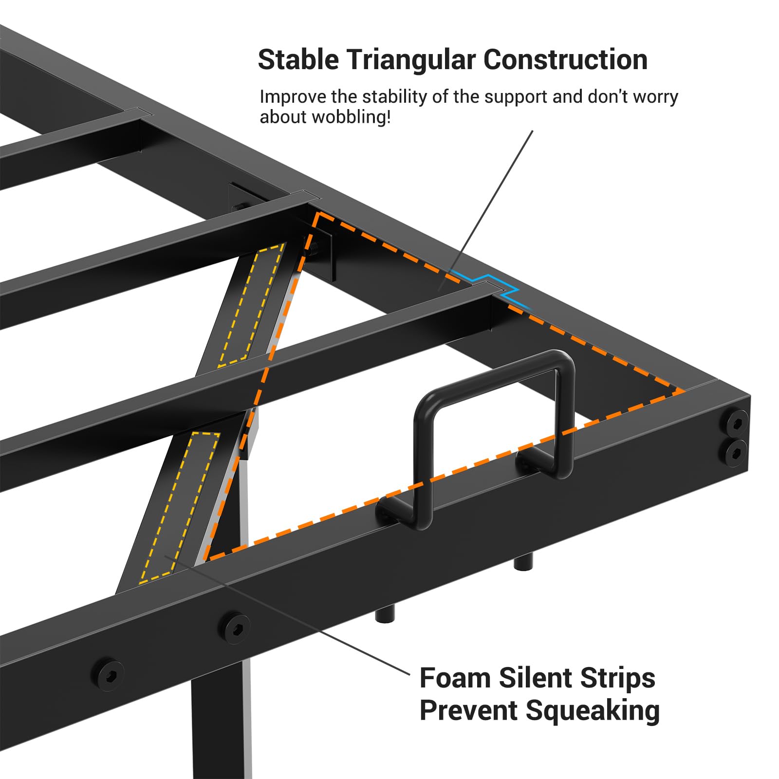 DICTAC Modern Metal Bed Frame with LED Lighting