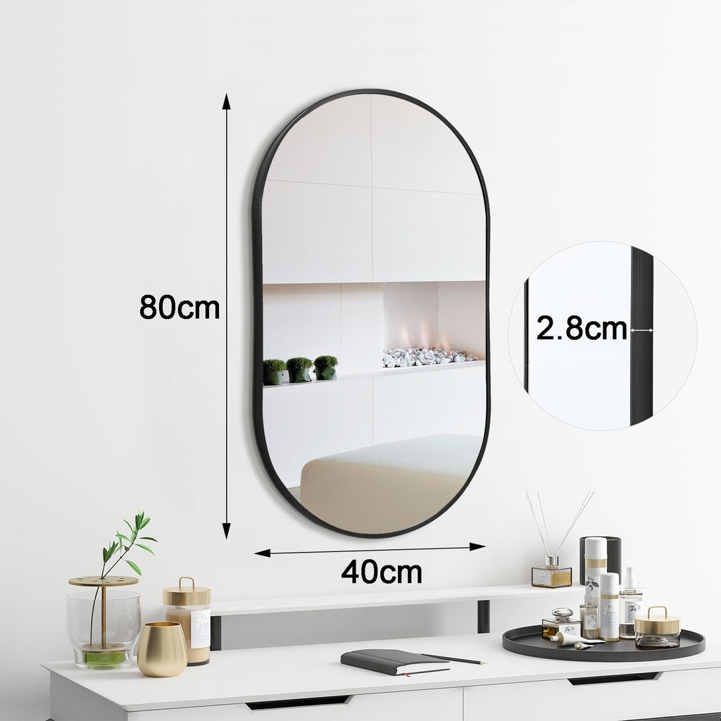 Hoiweqr Brushed Bathroom Vanity Mirror Wall-Mounted