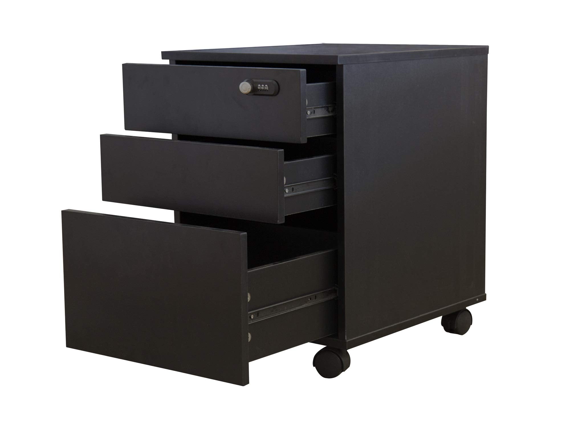 Happy Home 3 Drawer Lockable Wooden Document Cabinet