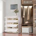 TEENO 8-Level Shoe Cabinet for 32 Pairs with Door