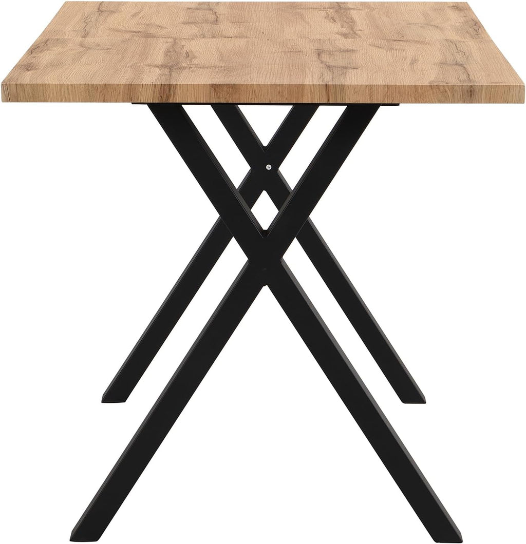 Merax Wooden Rectangular Dining Table Oak + Black