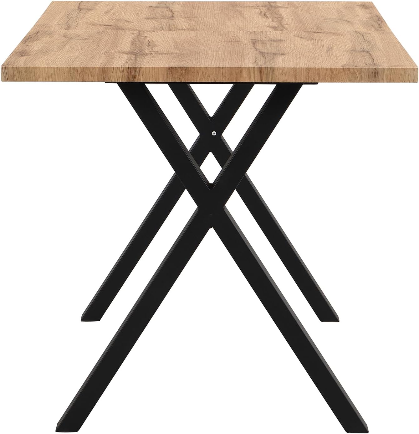 Merax Wooden Rectangular Dining Table Oak + Black