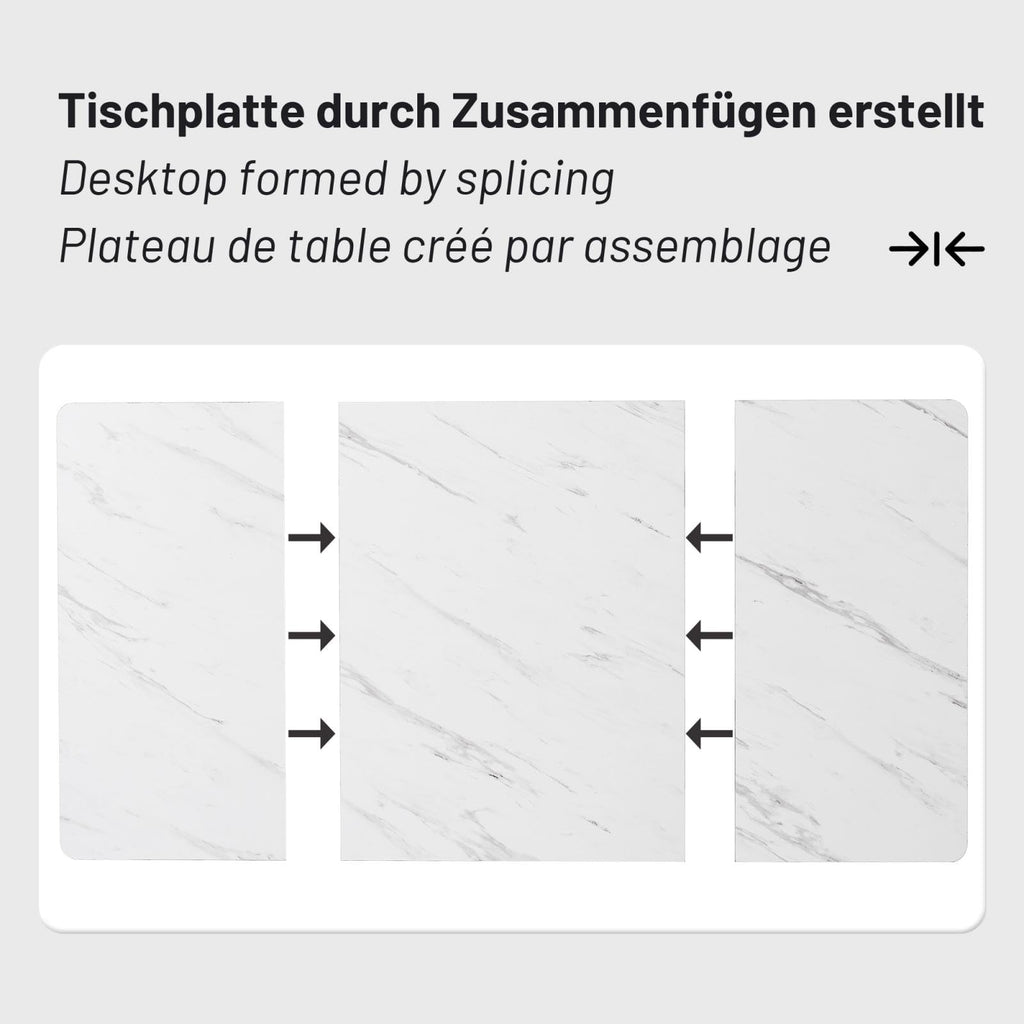 Sweiko Rectangular Dining Room Table with Marble Pattern
