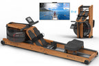 Kitopa oak wood foldable rowing machine with Bluetooth monitor and adjustable foot strap