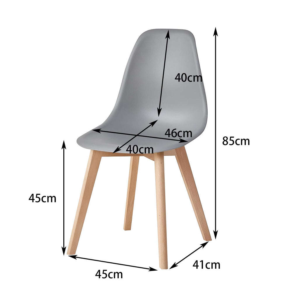 HJhomeheart Set of 4 Dining Chairs with Solid Beech Wood Legs