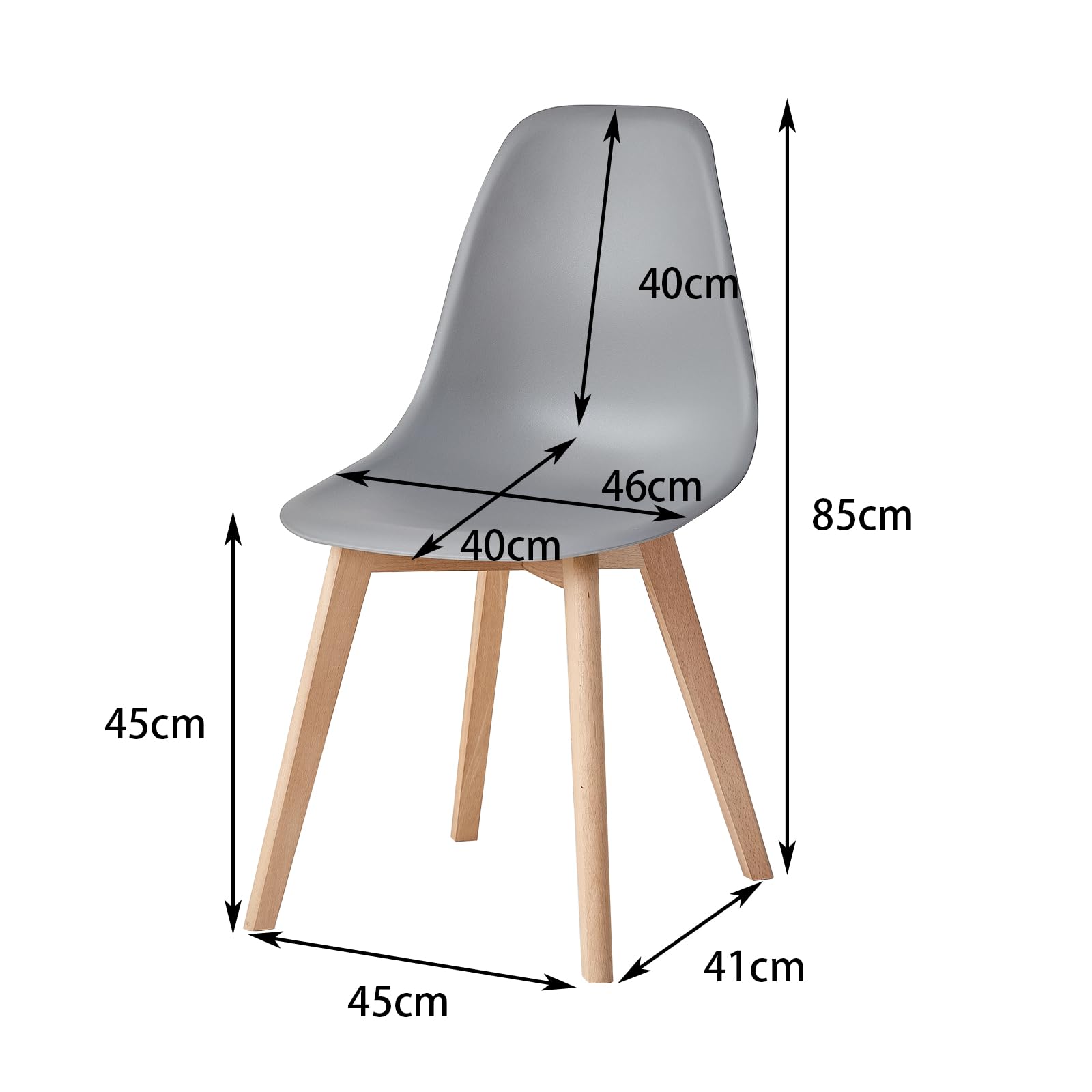 HJhomeheart Set of 4 Dining Chairs with Solid Beech Wood Legs