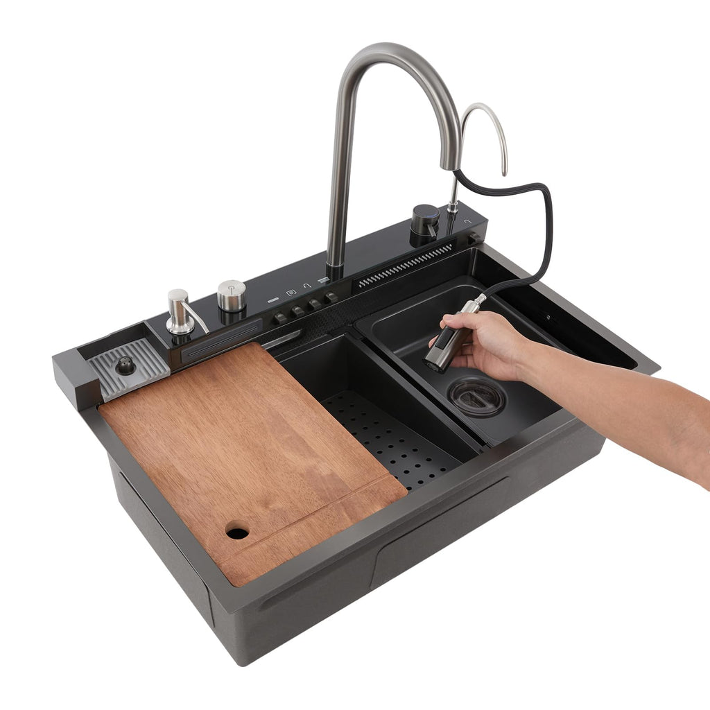 KAPIPALA Multifunctional Smart Kitchen Sink with Extendable Tap
