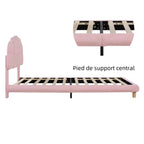 Sweiko Pink Upholstered Children's Bed with Headboard