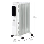 HOMCOM Portable Electric Oil Heater with Adjustable Temperature