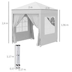 Outsunny Waterproof Pop-Up Folding Gazebo with 4 Side Walls