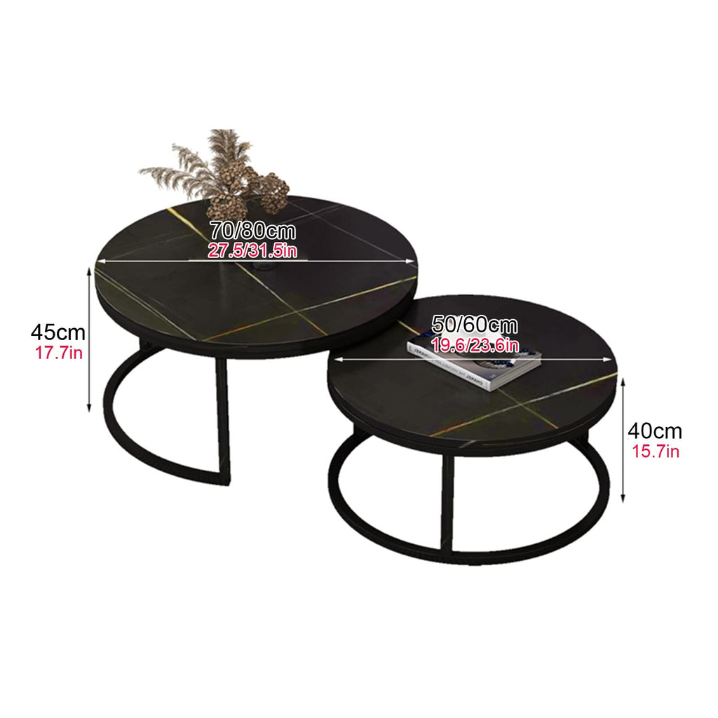 ZXFDMSWJ Modern Nesting Coffee Table Set with Marble Top