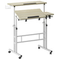Soges Height Adjustable Rolling Desk With Cup Holder - standing