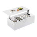 Modern minimalist TIANG coffee table with LED lights, lifting function, and storage compartments
