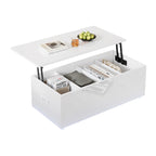Modern minimalist TIANG coffee table with LED lights, lifting function, and storage compartments