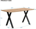 Merax Wooden Rectangular Dining Table Oak + Black