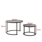 HOJINLINERO Modern Round Coffee Table Set of 2