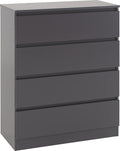 Seconique Malvern 4 Drawer Chest in Grey with modern design and ample storage