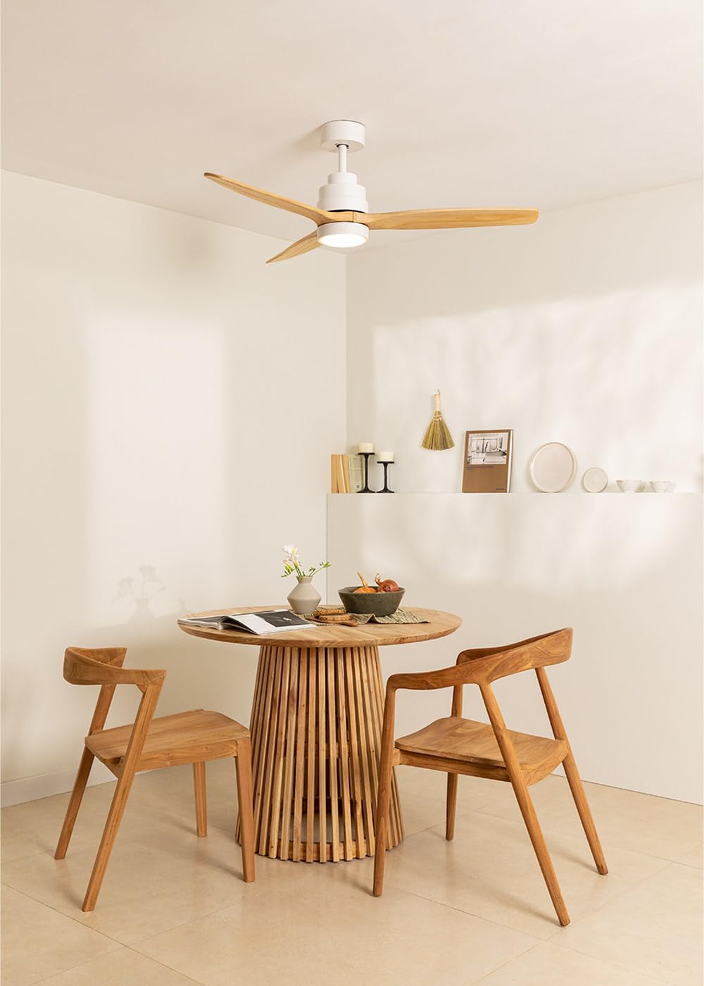 CREATE Natural Wood Ceiling Fan with Wifi and Remote