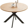 Zerifevni 46.4" Round Dining Table Set, Mid Century Modern Round Dining Table for 4-6 Person, w/Steel Legs, Coffee Table for Kitchen Dining Room, Office, Save Space